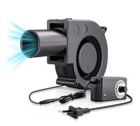 Zevmi Ventilador radial ajustable 12V con salida de aire: Ventilador de turbina de 220V Ventilador con regulador de crucero para camping BBQ Refrigeración Ventilación Inflable Estufa de leña