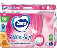 Zewa - Papel higiénico ultrasuave con paja, 4 capas, 8 x 150 hojas, color blanco