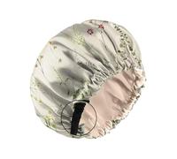 Zewurtuw Gorro de satén con sensación de seda para dormir, reutilizable, de doble capa, elástico, ajustable, lindo estético, para mujeres y niñas