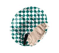 Zewurtuw Gorro de satén con sensación de seda para dormir, reutilizable, de doble capa, elástico, ajustable, lindo estético, para mujeres y niñas, a cuadros verdes