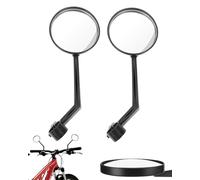 ZEXIJOW 2 Espejos retrovisores redondos para bicicleta y patinete eléctrico,Giratorios 360° de alta resolución,Compatibles con manillares de 15-35 mm,Convexos HD(Negros)