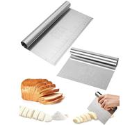 ZEXIJOW 2 Taglia Diverse dimensioni Impasto Con Scala Graduata In Acciaio Inox,Raschietto Per Pasta,Tarocco Per Impasti Multiuso,Spatola/tagliapasta Per Torte,Pizza, Torte, Dough,Utensili Da Forno