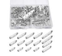 ZEXIJOW 200 Piezas Pasadores de Barra, Broche de Seguridad con 3 Agujeros,5 Tamaños 20-45 mm,Juego de Broches Multiusos para Manualidades y Joyería,Plata