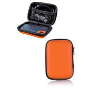 ZEXIJOW Estuche Protector Antigolpes para Discos Duros Externos 2.5" Hasta 4TB,Compatible con WD Elements, My Passport,Seagate Expansion,Sandisk Portable SSD y Más,Funda de Viaje Resistente,Naranja