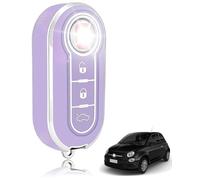 ZEXIJOW Funda para llave de 3 botones para Fiat 500 Punto Bravo Brava Panda Abarth Doblo Ducato Idea Linea Ulysse Tipo Lancia Ypslon Delta Musa,Funda para llave con mando a distancia