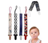 ZEXIJOW Set 5 Chupetero de clip para Bebé,Ajustable Cadena Chupete Bebe,Cadena de Chupetes para niños y niñas,Diseño de Una Pieza,Sin BPA,Protege a tu bebe,Multicolor (H)