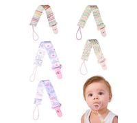 ZEXIJOW Set 5 Chupetero de clip para Bebé,Ajustable Cadena Chupete Bebe,Cadena de Chupetes para niños y niñas,Diseño de Una Pieza,Sin BPA,Protege a tu bebe,Multicolor (C)