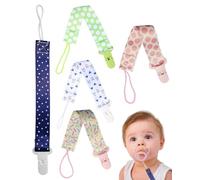 ZEXIJOW Set 5 Chupetero de clip para Bebé,Ajustable Cadena Chupete Bebe,Cadena de Chupetes para niños y niñas,Diseño de Una Pieza,Sin BPA,Protege a tu bebe,Multicolor (K)