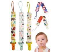 ZEXIJOW Set 5 Chupetero de clip para Bebé,Ajustable Cadena Chupete Bebe,Cadena de Chupetes para niños y niñas,Diseño de Una Pieza,Sin BPA,Protege a tu bebe,Multicolor (F)