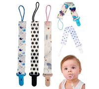 ZEXIJOW Set 5 Chupetero de clip para Bebé,Ajustable Cadena Chupete Bebe,Cadena de Chupetes para niños y niñas,Diseño de Una Pieza,Sin BPA,Protege a tu bebe,Multicolor (G)