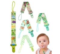 ZEXIJOW Set 5 Chupetero de clip para Bebé,Ajustable Cadena Chupete Bebe,Cadena de Chupetes para niños y niñas,Diseño de Una Pieza,Sin BPA,Protege a tu bebe,Multicolor (D)
