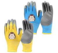 ZEXOWIJ 2 Pares Guantes de Jardinería para Niños de 2-6 Años, Látex Natural, Antideslizantes, para Exterior, Pintura & Bricolaje, Niños & Niñas