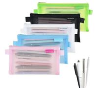 ZEXOWIJ 5 PCS Estuche Transparente, Estuche para papelería Almacenamiento de cosméticos Neceser Portátil Impermeable, pequeño Bolsa de Lápiz para Niños y Adulto