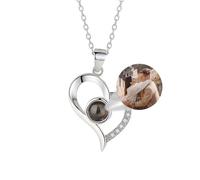 ZEXUPER Collar de proyección de fotos personalizado - Colgante de imagen personalizado - Regalos únicos para mujeres, mamá, esposa, San Valentín, conmemorativo, cumpleaños, día de la madre, regalo