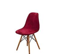Zeyeo GUYIRT Velvet Shell Chair Covers, Shell Dining Chair Slipcovers Mid Century Modern Style Shell Chair Protector Cover For Kitchen Hotel-White-Set of 2(Wine Red,Set of 6)