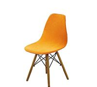Zeyeo GUYIRT Velvet Shell Chair Covers, Shell Dining Chair Slipcovers Mid Century Modern Style Shell Chair Protector Cover For Kitchen Hotel-White-Set of 2(Orange,Set of 6)