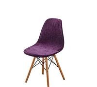 Zeyeo Velvet Shell Chair Covers, Shell Dining Chair Slipcovers Mid Century Modern Style Shell Chair Protector Cover For Kitchen Hotel-White-Set of 2(Purple,Set of 6)