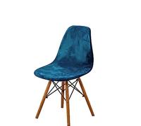 Zeyeo GUYIRT Velvet Shell Chair Covers, Shell Dining Chair Slipcovers Mid Century Modern Style Shell Chair Protector Cover For Kitchen Hotel-White-Set of 2(Blue,Set of 6)