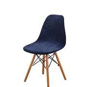 Zeyeo GUYIRT Velvet Shell Chair Covers, Shell Dining Chair Slipcovers Mid Century Modern Style Shell Chair Protector Cover For Kitchen Hotel-White-Set of 2(Navy Blue,Set of 6)