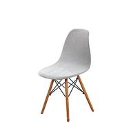 Zeyeo GUYIRT Velvet Shell Chair Covers, Shell Dining Chair Slipcovers Mid Century Modern Style Shell Chair Protector Cover For Kitchen Hotel-White-Set of 2(Light Grey,Set of 6)