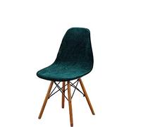 Zeyeo GUYIRT Velvet Shell Chair Covers, Shell Dining Chair Slipcovers Mid Century Modern Style Shell Chair Protector Cover For Kitchen Hotel-White-Set of 2(Dark Green,Set of 4)