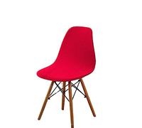Zeyeo GUYIRT Velvet Shell Chair Covers, Shell Dining Chair Slipcovers Mid Century Modern Style Shell Chair Protector Cover For Kitchen Hotel-White-Set of 2(Red,Set of 2)