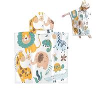 ZeYou Toalla Playa Bebe, Microfibra Infantiles Toallas Poncho Playa Bebe Suave y Ultraabsorbente Poncho Toalla de Baño para 100-120cm Niño Niña (65X75cm)