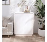 ZEYUAN Aparador, Aparador Cocina, Aparadores para Salon, Mueble Salon, Mueble Cafetera, Alacenas Y Vitrinas, Mueble Buffet, de Madera Maciza de Pino Blanco 60x34x75 cm