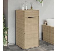 ZEYUAN Armario de almacenaje de jardín ratán PE Beige 55x55x111 cm, Armario Exterior Escobero, Mueble Exterior Almacenaje, Armario Exterior Jardin, Muebles Jardin Exterior - 365562