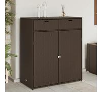 ZEYUAN Armario de almacenaje de jardín ratán PE marrón 105x55x113 cm, Armario Exterior Escobero, Mueble Exterior Almacenaje, Armario Exterior Jardin, Muebles Jardin Exterior - 365564