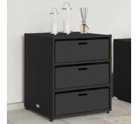 ZEYUAN Armario de almacenaje de jardín ratán PE Negro 55x59x69 cm, Armario Exterior Escobero, Mueble Exterior Almacenaje, Armario Exterior Jardin, Muebles Jardin Exterior - 365555