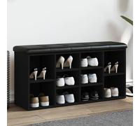 ZEYUAN Banco Zapatero Madera de ingeniería Negro 102x32x50 cm, Mueble Recibidor, Mueble Zapatero, Zapatero Entrada Recibidor - 835111