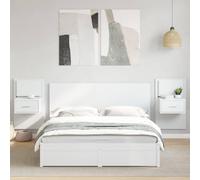 ZEYUAN Cabecero de Cama con mesitas Madera de ingeniería Blanco 160 cm, Cabeceros Cama, Cabeceros Moderno, Cabezales Cama, Muebles Habitacion, Cama Cabeza, Mueble Cabecero - 3295338