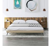 ZEYUAN Cabecero de Cama y mesitas, Cabeceira Cama, Cabezal De Cama, Mesilla De Noche, Cabecero Y Mesitas, Madera contrachapada Roble Ahumado