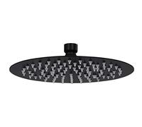ZEYUAN Cabezal de Ducha Efecto Lluvia, Rociador Ducha, Ducha Lluvia, Alcachofa Ducha, Duchas De Baño Alcachofa Lluvia, Recambios Columna Ducha, Acero INOX Redondo Negro 20 cm