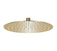ZEYUAN Cabezal de Ducha Redondo Efecto Lluvia Acero INOX Dorado 25 cm, Rociador Ducha, Ducha Lluvia, Alcachofa Ducha, Duchas De Baño Alcachofa Lluvia, Recambios Columna Ducha