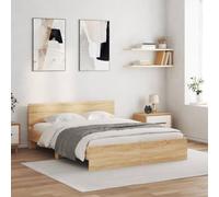 ZEYUAN Estructura de Cama con cabecero Roble Sonoma 150x200 cm, Base De Cama, Marco De Cama, Cama Juvenil, Cama Dormitorio, Somier - 3207478