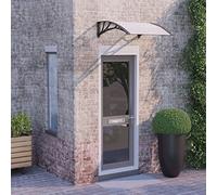 ZEYUAN Marquesina Puerta policarbonato Negro y Transparente 80x80 cm, Marquesina Puerta Exterior, Tejadillo De Protección Marquesina, Marquesina para Ventanas, Tejadillo De Exterior Teja