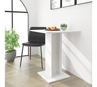 ZEYUAN Mesa Alta de Bar y Cocina, Auxiliar, de Madera Contrachapada Blanca 60x60x75 cm