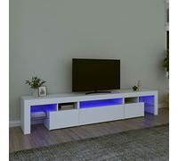 ZEYUAN Mueble de TV Con Luces LED Blanco 215x36,5x40 cm, Moderno Para Salón y Comedor, Mesa de Televisión 3152794