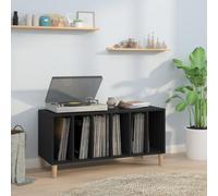 ZEYUAN Mueble para Discos Madera contrachapada Negro 100x38x48 cm, Estanteria CD, Mueble Tocadiscos, Mueble para Discos, Mueble para Vinilos, Mueble para Tocadiscos - 831974