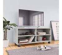 ZEYUAN Mueble para TV con Ruedas, Mesa TV, Mueble TV Salon, Mueble Television, Mesa Television, Muebles De Salon, Mesa Salón TV, aglomerado Gris hormigón 90x35x35 cm