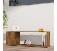 ZEYUAN Mueble para TV, Mueble Salon, Mueble TV Salon, Mueble pequeño, Mesa Auxiliar TV, Mesa De Televisión, Madera contrachapada Roble Ahumado 100x24x32 cm