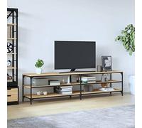 ZEYUAN Mueble TV Metal y Madera contrachapada Roble Sonoma 200x30x50cm, Mueble TV, Mueble Salon Moderno, Mueble para TV, Mueble Comedor, Mesa TV, Mueble Television 826760