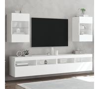 ZEYUAN Muebles de TV de Pared con 2 uds Blanco 40x30x60,5 cm, Mesa TV, Mueble TV Salon, Mueble Television, Mesa Television, Muebles De Salon, Mesa Salón TV - 837079