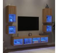 ZEYUAN Muebles TV Pared con8 pzas Madera ingeniería Roble Sonoma, Mesa TV, Mueble TV Salon, Mueble Television, Mesa Television, Muebles De Salon, Mesa Salón TV - 3216592
