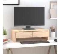 ZEYUAN Soporte para Monitor, Soporte Pantalla Ordenador, Soporte Monitor Escritorio, Oficina Accesorios, Base Monitor, Accesorios Escritorio, Madera Maciza de Pino 50x27x15 cm