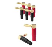 ZEZEFUFU 8 conectores banana de ángulo recto, conector de audio de doble tornillo chapado en oro de 90 grados de 4 mm