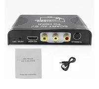 ZEZEFUFU Convertidor 3 en 1 de euroconector a HDMI 1080P HD Mini RCA compuesto de audio y vídeo adaptador para cámara VCR DVD Accesorios