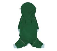 ZEZEZ Chubasquero Impermeable for Perros, Chaqueta Reflectante de 4 Patas con Orificio for Correa, Capucha Ajustable, Abrigo Resistente al Viento for Perros pequeños(Green,2XL)